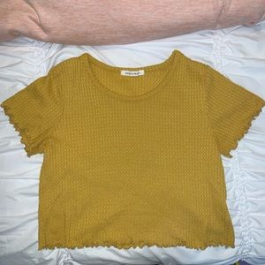 Caution to the Wind Mustard Yellow Crop Top
